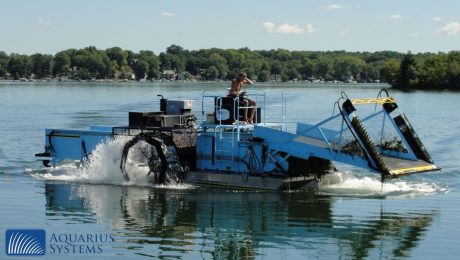 HM-420 Weed Harvester with Stainless Steel Barge
