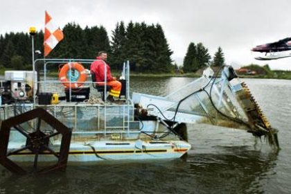 Aquatic Weed Harvester Keeping Lakes Safe for Landing Float Planes
