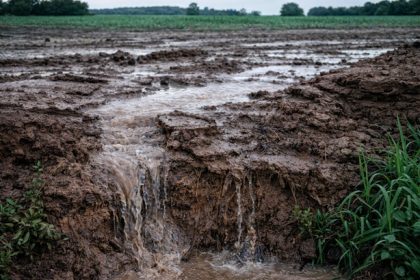 Farm chemicals and manure runoff pollute waterways.
