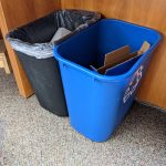Recycling and Trash at work station