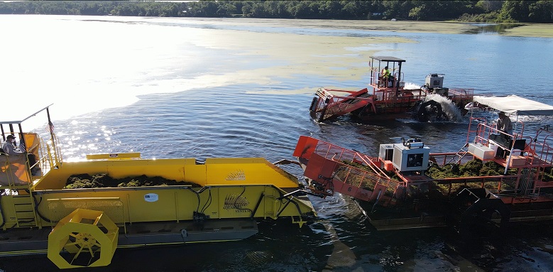 Weed Harvesters and Transport Barge