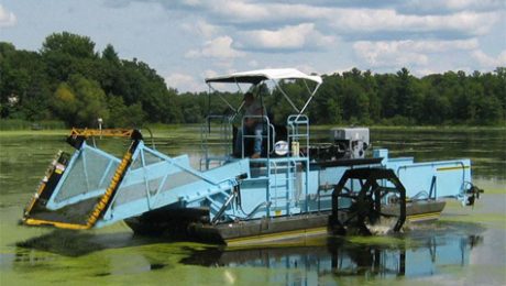 Aquarius Systems weed harvester in Wisconsin