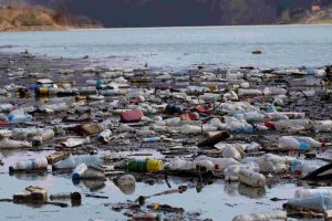 Plastic makes up 75% of the floating debris in rivers.