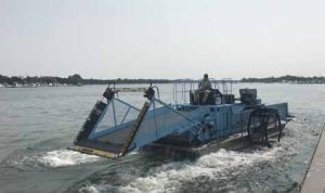 Aquarius Systems lake weed harvester in Wisconsin.