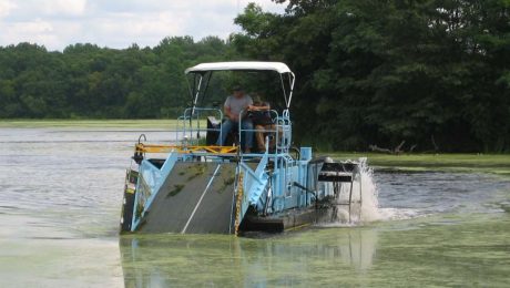 HM-420 Aquatic Weed Harvester on the Apple River Flowage in Amery, Wisconsin.