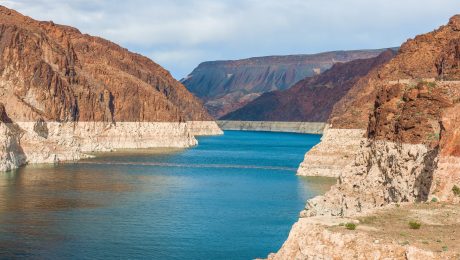 View of Lake Mead near Hoover Dam from the Arizona side.